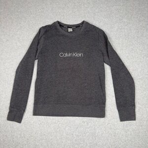 Calvin Klein Sweatshirt Womens S Gray Crew Neck Long Sleeves Sleepwear Casual